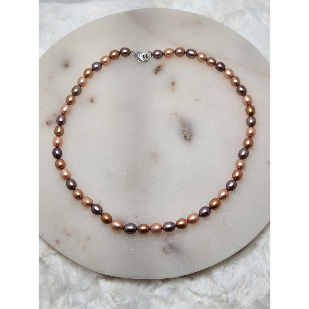 Honora Genuine Pearl Multicolor Necklace With Sterling Silver Clasp 18 Inch